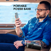 Urządzenie do uruchamiania awaryjnego samochodu pompa powietrza BUVAYE przenośna sprężarka powietrza wielofunkcyjny pompa do opon automatyczny rozrusznik przenośny akumulator z torba z EVA 5